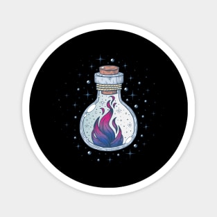 Bisexual Fire Occult Bottle LGBT Bi Pride Flag Magnet